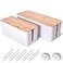 Naeety 2 Pack Large Cable Management Box Wooden Style Cord Organizer and Cover for TV Wires Computer Router USB Hub and Under Desk Power Strip Safe ABS Material and BabyPets Proof Lock White