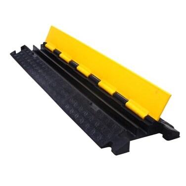 Kable Kontrol Atlas Cable Protector Wire Ramp 2 Channel 1 Pc 39 Long Black Yellow 20000 Lbs Load Capacity Rubber Speed Bump Wire Protector Cord Cover CP9972