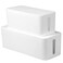 Iron Forge Cable Cable Management Box 2 Pack White Cord Organizer and Hider for Wires Power Strips Surge Protectors More Includes Sleeve Cables Hook and Loop Keepers Zip Ties Clips