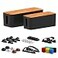 CABLE GARDEN Cable Management Box 2 Pack with 16 Cable Clips SetLarge Medium Small Wooden Style Cable Organizer Box to Hide WiresPower Strips Cord Organizer Box Cable Organizer for Home Office Black