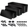 Naeety Cable Organizer Box Set of Three Power Cover Cord Holder Surge Protector for Desk Black