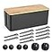 TuweChen Cable Management Box Wooden Style Cord Organizer Box to Hide Wires Power Strips Desk Computer Cable Organizer Box Safe ABS Material 126 L x 53 W 49 H for Home Office Black