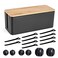 TuweChen Cable Management Box Wooden Style Cord Organizer Box to Hide Wires Power Strips Desk Computer Cable Organizer Box Safe ABS Material 126 L x 53 W 49 H for Home Office Black