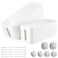 TuweChen Cable Management Box 2 Pack Large Medium Cable Organizer Box with 17 PCS Cable Management Set Cord Organizer Box to Hide Surge Protector on Desk or Floor White
