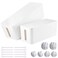 TuweChen Cable Management Box 2 Pack Large Medium Cable Organizer Box with 17 PCS Cable Management Set Cord Organizer Box to Hide Surge Protector on Desk or Floor White