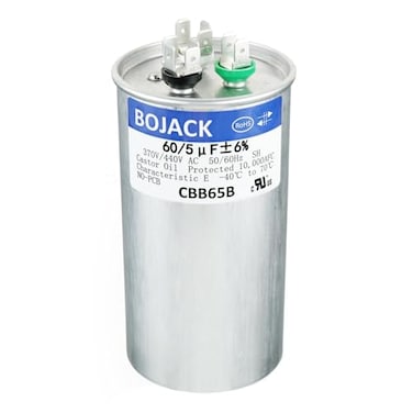 BOJACK 605uF 605MFD 6 370V440V CBB65 Dual Run Circular Start Capacitor for AC Motor Run or Fan Start or Condenser Straight