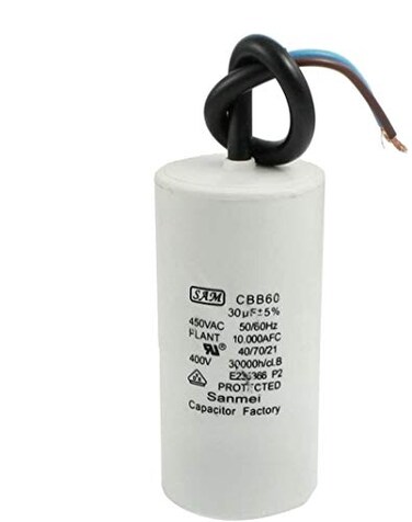 Capacitor CBB60 Motor AC 450V 30uF Running w 2 Lead Wires US Ship