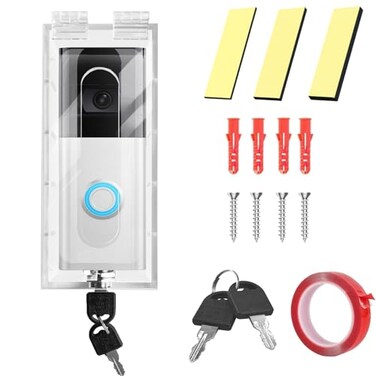Young Dance AntiTheft Video Doorbell Mount with Key Highly Transparent Doorbell Lock Box KitFor Ring doorbell mountNo Drill Fits Doorbell 25H x 6W x 14D or Smaller