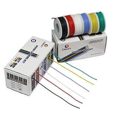CBAZY Hook up Wire Kit Stranded Wire Kit 20 Gauge Flexible Silicone Rubber Electric Wire 6 Colors 196 feet Each 20 AWG