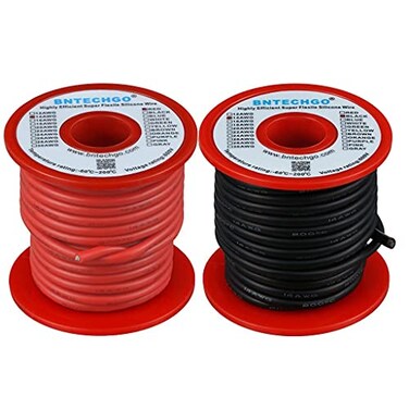 BNTECHGO 14 Gauge Silicone Wire Spool red and Black Each 40ft Flexible 14 AWG Stranded Tinned Copper Wire