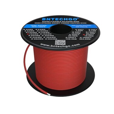 BNTECHGO 16 Gauge Silicone Wire Spool 250 ft Red Flexible 16 AWG Stranded Tinned Copper Wire