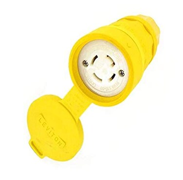 Leviton 30Amp 250Volt 3PY Industrial Grade Locking Connector Grounding Wetguard 29W75 Yellow