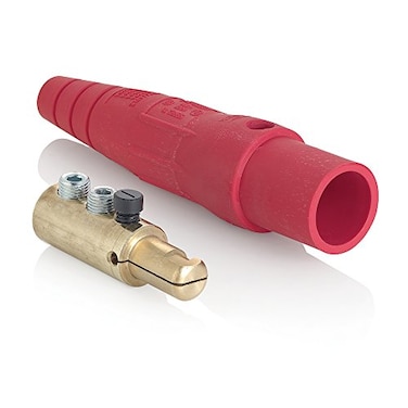 Leviton 16Series Taper Nose Female Plug Contact and Insulator Detachable CamType Connector with Double Set Screw Termination 16D33UR Red