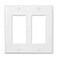 Maxxima 10 Pack 2 Gang Decorative Outlet Wall Plate White Standard Size Cover Ideal for Light Switch Outlets Timers or Dimmers 10 Pack