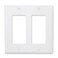Maxxima 10 Pack 2 Gang Decorative Outlet Wall Plate White Standard Size Cover Ideal for Light Switch Outlets Timers or Dimmers 10 Pack