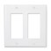 Maxxima 10 Pack 2 Gang Decorative Outlet Wall Plate White Standard Size Cover Ideal for Light Switch Outlets Timers or Dimmers 10 Pack