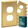 Rio Salto BRASS Gold Metal Outlet Cover or Decorative Light Switch Cover Wall Plate Single Duplex Receptacle Wallplate Covers 1 Gang 450 x 276 5Pack Standard Size Modern Metal Brushed Brass