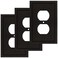 Henne Bery Modern Edge Decorative Wall Plate Switch Plate Outlet Cover Durable Solid Zinc Alloy Single Duplex 3PK Matte Black