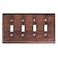 Monarch Abode Toggle Light Switch Cover Plate 4Gang Pure Copper Outlet Covers Hand Hammered Decorative Outlet Cover Wall Plates Light Switch Plate Covers for Electric Outlets Pack of 1