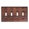 Monarch Abode Toggle Light Switch Cover Plate 4Gang Pure Copper Outlet Covers Hand Hammered Decorative Outlet Cover Wall Plates Light Switch Plate Covers for Electric Outlets Pack of 1