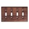 Monarch Abode Toggle Light Switch Cover Plate 4Gang Pure Copper Outlet Covers Hand Hammered Decorative Outlet Cover Wall Plates Light Switch Plate Covers for Electric Outlets Pack of 1