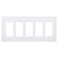 Lutron Claro 5Gang Screwless White Light Switch Cover Plate Decorative Rocker Switch Plate Outlet Cover Gloss CW5WH