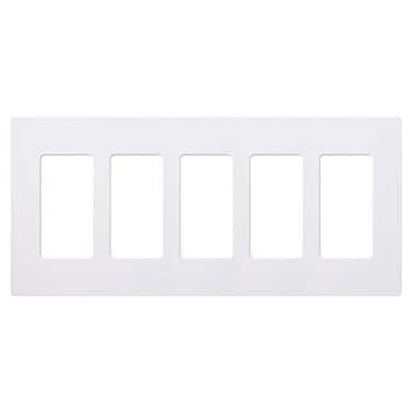 Lutron Claro 5Gang Screwless White Light Switch Cover Plate Decorative Rocker Switch Plate Outlet Cover Gloss CW5WH