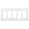 Lutron Claro 5Gang Screwless White Light Switch Cover Plate Decorative Rocker Switch Plate Outlet Cover Gloss CW5WH