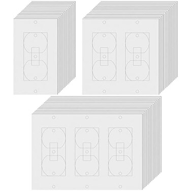 Tondiamo 70 Pcs Wall Insulation Gasket Rectangle Wall Plate Outlet Sealers White Outlet Insulation Foam Replacement Weatherproof Gasket Sealer Energy Saving for Electrical Plates Switch Covers