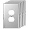 LIDER Duplex Receptacle Wall Plate Mirrored Outlet Cover for Duplex Outlet Reflective Finish Outlet Cover Modern Decoration Oversized 1Gang 525 x 344 Acrylic Mirror Glass Silver 5Pack