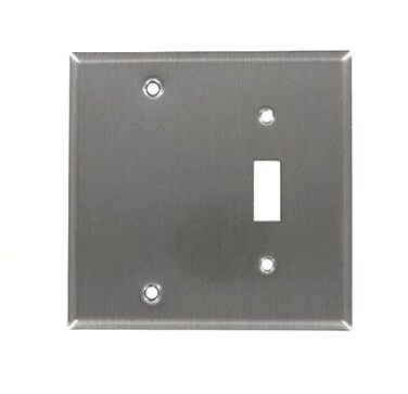 Leviton 2Gang Wallplate Standard Size NonMagnetic Stainless Steel 8400640