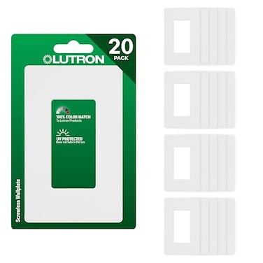 Lutron Claro Light Switch Cover Plate 1 Gang Wallplate for Decorator Light Switches Rocker Light Switch Cover Outlet Cover Screwless Switch Plate Cover Gloss CW1WH20 White 20 Pack