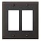 AMERELLE 68RRDB Manhattan Double Rocker Cast Metal Wallplate in Aged Bronze 2 Rocker