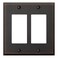 AMERELLE 68RRDB Manhattan Double Rocker Cast Metal Wallplate in Aged Bronze 2 Rocker