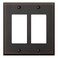 AMERELLE 68RRDB Manhattan Double Rocker Cast Metal Wallplate in Aged Bronze 2 Rocker