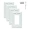 Funkiim Wall Plates Duplex Outlet Covers Toggle Switch Plates Decorator Light Switch Cover Bamboo Fiber Material Wall Plate Standard Size Wall Plates of various styles White 1 Gang Decorator 4 Pack