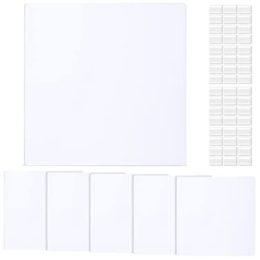Sosation 6 Pcs Square Plastic Flat Blank Plate Wall Hole Cover Ceiling Cover Plate with 48 Pcs Double Faced Adhesive Tape for Ceilings or Wall12 Inch