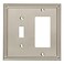 Franklin Brass Classic Beaded Toggle Rocker Wall Plate 2Gang ETL GFI Outlet Decorative Switch Cover Switch Cover W35058SNC Modern Brushed Nickel Finish 3 Pack