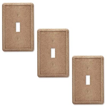 Questech Light Switch Covers Single Toggle Wall Plates for Electrical Outlets 1Gang Single Switch Plates Standard Size Receptacle Covers Decorative Tumbled Texture Noche 3 Pack