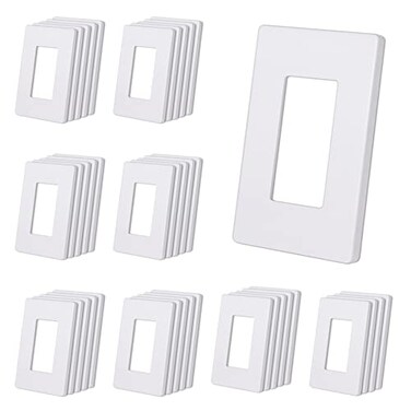 CML Hardware CML Matte White 1Gang Screwless Decorative Wall Plates 40 Pack Decorator Light Switch Covers Standard Size 291 X 468 Scratch and Impact Resistant Polycarbonate