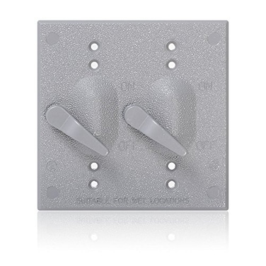 Leviton Switch Cover 2Gang Vertical or Horizontal Mount Metallic Enclosure WM2SGY Outdoor Outlet Cover Weatherproof Gray