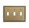 AMERELLE 84TTTRB Steps Triple Toggle Cast Metal Wallplate in Rustic Brass