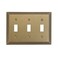 AMERELLE 84TTTRB Steps Triple Toggle Cast Metal Wallplate in Rustic Brass