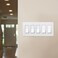 Lutron Claro 5Gang Screwless Light Switch Cover Plate Decorative Rocker Switch Plate Outlet Cover Satin SC5BI Biscuit