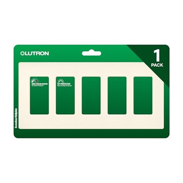 Lutron Claro 5Gang Screwless Light Switch Cover Plate Decorative Rocker Switch Plate Outlet Cover Satin SC5BI Biscuit
