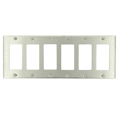 Leviton 6Gang DecoraGFCI Device Decora Wallplate Device Mount Stainless Steel 8443640