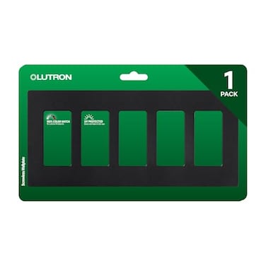 Lutron Claro Light Switch Cover Plate 5 Gang Wallplate for Decorator Light Switches Rocker Light Switch Cover Outlet Cover Screwless Switch Plate Cover Gloss CW5BL Black
