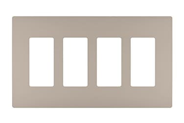 Legrand radiant RWP264NICC6 Screwless Wall Plates 4 Gang Four Decorator Rocker GFCI Cover Nickel 1 Count