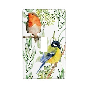 OHZOLLAN Bird Floral Flower Single Toggle Light Switch Plates And Outlet Covers Decorative Electrical Wall Plate Receptacle Switchplate Decorate Plug Cover For Bathroom Bedroom Kitchen 45 276 Inch