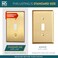 Rio Salto BRASS Metal Gold Toggle Light Switch Covers Wall Plate Single Toggle Switch Wallplate Decorative Gold 1 Gang Wall Switch Plate Covers Genuine Brushed Brass 5 Pack